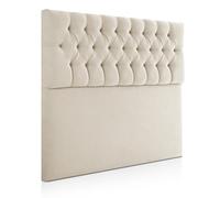 SUENOSZZZ-ESPECIALISTAS DEL DESCANSO Tête de lit Copenhague rembourrée avec boutons capitonnés pour lits de 150 cm (160 x 120 cm) tapissée en tissu anti-taches couleur beige