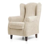 suenoszzz- Fauteuil orejero Fauteuil d'allaitement. Tissu Aspen 60 rouge grenat. Moderne Medida: 102 x 76 x 74. Beige vanille