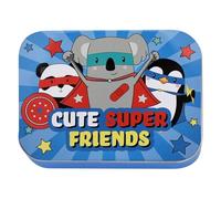 Süper Friends Pansements Enfants Produit sous licence - Boîte métal - 24 pansements - Boîte de rangement de pansements pour enfants