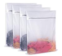 SUERIV Lot de 4 sacs à linge en maille pour machine à laver, sac à linge avec fermeture éclair, lingerie, pull, vêtements, sous-vêtements, grande taille (40,6 x 50,8 cm)