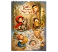 Süß verdrehte Märchen (Wandkalender 2027 DIN A2 hoch), CALVENDO Monatskalender: Wenn die Kleinen aus purer Liebe zu Bösewichten werden