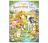 Süße Bauernhof-Tiere: Malbuch für Kinder mit niedlichen Bauernhof-Tieren - inkl. Online-Inhalte in 5 Sprachen: Deutsch, Englisch, Französisch, Spanisch und Italienisch