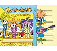 Süßes Notenheft für kleine und große Kinder | Große Linien: Mit 4 Systemen pro Blatt | A5 Querformat | 68 Seiten: Mit dem angenehmen cremefarbigen Papierton