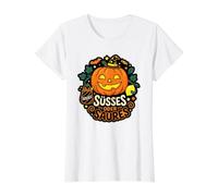 Süsses Oder Saures Citrouille Sorcière Bonbons Halloween Automne Automne T-Shirt Graphique avec Valeur, Femme, Blanc, M