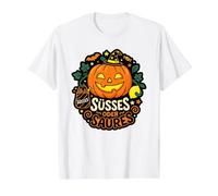 Süsses Oder Saures Citrouille Sorcière Bonbons Halloween Automne Automne T-Shirt Graphique avec Valeur, Homme, Blanc, M