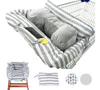 Suessie Housse de chariot et housse de chaise haute avec traversin - Rayures grises et blanches avec coussin