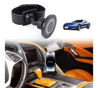 Suetlcoity Support de téléphone de voiture pour Corvette C7 2014-2019 - Poignée de console centrale fixe en aluminium - Support de téléphone portable pour iPhone et Android - Universel - Noir