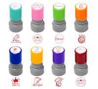Suevut Set de 8 Tampons Enseignant, Tampons pour Correction de Devoirs, Design Drôles et Motivants, Tampon pour Professeurs, Pour Encourager les Élèves et les Enfants à Apprendre avec Plaisir