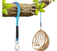 Sueynoptrix Sangle pour balançoire bleue 60 cm, corde de suspension | Sangle pour hamac en nylon renforcé, mousquetons et crochets antirouille, charge maximale 1000 kg