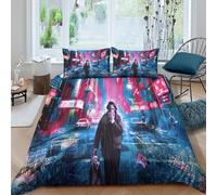 SUFFERBOW Arthur Fleck pour Adultes Et Enfants Housses De Couettes Housse De Couette 3D Imprimé Joker E avec Fermeture À Glissière avec Taies Parure De Lit Microfibr 3 Pièces Double（200x200cm）