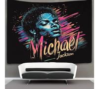 SUFFERBOW Michael Jackson 3D Effet Tapisserie Art Mural Tapisserie Murales Murale Tissu Pour La Chambre À Coucher Le Salon Le Dortoir Tenture Murale 180cmx230cm