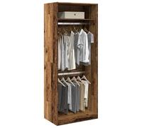 Sufrk Armoire bois antique 80 x 50 x 200 cm en bois multicouche, armoire polyvalente, armoire auxiliaire, armoire à chaussures, armoire porte-balais