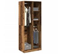 Sufrk Armoire bois antique 80 x 50 x 200 cm en bois multicouche, armoire polyvalente, armoire auxiliaire, armoire à chaussures, armoire porte-balais