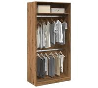Sufrk Armoire en chêne artisanale, 100 x 50 x 200 cm, en bois, multicouche, armoire auxiliaire, armoire à chaussures, armoire porte-balais