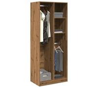 Sufrk Armoire en chêne artisanale 80 x 50 x 200 cm en bois multicouche, armoire polyvalente, armoire auxiliaire, armoire à chaussures, armoire porte-balais