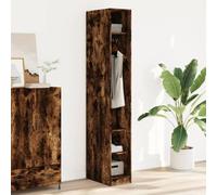 Sufrk Armoire en chêne fumée, 30 x 50 x 200 cm, en bois, multicouche, armoire auxiliaire, armoire à chaussures, armoire porte-balais
