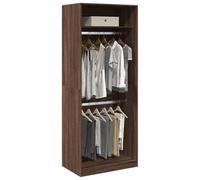 Sufrk Armoire en chêne marron 80 x 50 x 200 cm en bois multicouche, armoire auxiliaire, armoire à chaussures, armoire porte-balais