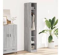 Sufrk Armoire Gris Sonoma 30 x 50 x 200 cm en bois multicouche, armoire auxiliaire, armoire à chaussures, armoire porte-balais