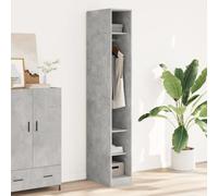 Sufrk Armoire grise en béton 30 x 50 x 200 cm en bois multicouche, armoire auxiliaire, armoire à chaussures, armoire porte-balais