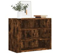 Sufrk Armoire murale en chêne fumée 75 x 35 x 60 cm en aggloméré, armoire suspendue en bois, armoire murale spacieuse et résistante