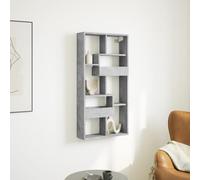 Sufrk Armoire murale flottante en bois d'ingénierie, design cube, gris béton, 50 x 15 x 100 cm, étagères murales pour chambre à coucher, salon, salle de bain et cuisine | coquille flottante