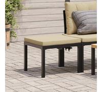 Sufrk Bancs de jardin avec coussins, 2 pièces, noir, en acier peint, poudre, poncée et rabotée, pour intérieur et extérieur, fauteuil/canapé pour patio