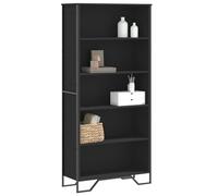 Sufrk Bibliothèque noire 80 x 31 x 169 cm en aggloméré, étagère, bibliothèque, séparateur de chambre, organisateur autoportant à cubes, style moderne, pour salon, chambre à coucher, bureau