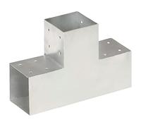 Sufrk Connecteur de poteau en forme de T en métal galvanisé à chaud 101 x 101 mm - Support d'ancrage pour clôture de jardin