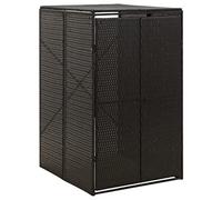 Sufrk Housse de poubelle simple noire 70 x 80 x 117 cm en polyrotin, pour poubelles, pour extérieur, dissimuler des poubelles, housse pour poubelle, cage de rangement, poubelles, boîte à déchets