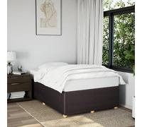 Sufrk Lit sans matelas marron foncé 120 x 200 cm, tissu de lit rembourré, lit moderne, simili cuir, avec sommier à lattes en bois