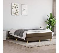 Sufrk Lit sans matelas marron foncé 140 x 200 cm, tissu de lit rembourré, lit moderne, simili cuir, avec sommier à lattes en bois