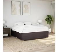 Sufrk Lit sans matelas marron foncé 180 x 200 cm, tissu de lit rembourré, lit moderne, simili cuir, avec sommier à lattes en bois