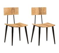 Sufrk Lot de 2 chaises de salle à manger en bois massif de manguier pour salle à manger, salon, chambre à coucher, cuisine et salon 44 x 40 x 80 cm