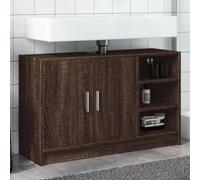 Sufrk Meuble en chêne marron 90 x 29 x 55 cm en aggloméré, meuble de salle de bain, meuble au sol, armoire