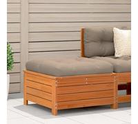 Sufrk Repose-pieds de jardin avec coussin marron cire massive pin canapé de palette polie et rabotée, pour intérieur et extérieur, fauteuil ou canapé pour patio