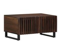 Sufrk Table basse marron 80 x 51 x 40 cm en bois de manguier massif, tables d'appoint empilables pour salon, robuste et facile à assembler