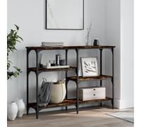 Sufrk Table console chêne fumée 102 x 29 x 75 cm en bois multicouche, table console extensible, table économe en espace, design moderne et élégant, console pour maison et bureau