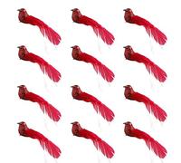 SUFUBAI Lot de 12 oiseaux rouges artificiels cardinaux, oiseaux rouges avec clip pour sapin de Noël Décoration de maison