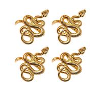 SUFUBAI Lot de 4 ronds de serviette dorés en forme de serpent avec boucle de serviette - Fermoir unique pour Thanksgiving, Noël, décoration de table