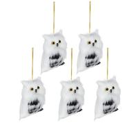 SUFUBAI Lot de 5 mini hibou en peluche à suspendre - Décoration de sapin de Noël - Motif hibou mignon