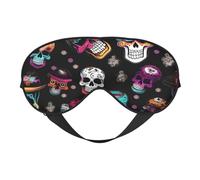 Sugar and Skulls Masque de sommeil confortable pour homme et femme Motif tête de mort Léger Voyage sieste méditation yoga travail