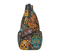 Sugar and Skulls Style Imprimé Hommes Femmes Cross Chest Bag Diagonally Sling Gym Voyage Bandoulière Sac à dos