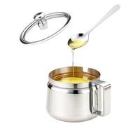 Sugar Bowl with Lid - 500ml Stainless Steel Canister | Seasoning Container with Lid and Spoon, Multifunctional spices Jar for Kitchen Tea Coffee Sugar Salt Oil Condiments Cooking Baking Countertop