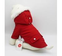 Sugar Coat Manteau chaud pour chien et chat pour l'hiver par temps froid, veste à capuche pour chien de petite, moyenne et grande taille, parka de neige rembourrée et isolante - Alexander (rouge
