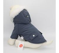 Sugar Coat Manteau chaud pour chien et chat pour l'hiver par temps froid, veste à capuche pour chien de petite, moyenne et grande taille, parka de neige rembourrée et isolante, Alexander (bleu ardoise