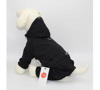 Sugar Coat Manteau de pluie imperméable et coupe-vent à capuche pour chiens de petite, moyenne et grande taille, couverture intégrale réfléchissante et réglable - Atlas (noir, taille XS)
