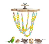 Sugar Glider Toy - Natural Wood 360 Degree Rotation Climbing Tool, Interactive Hanging Exercise Accessory for Small Animals, Bird Cage Enrichment for Hamster Chinchilla and Parakeet