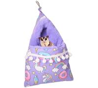 Sugar Gliders Sac de couchage en velours synthétique à suspendre pour petits animaux, écureuils, marmousettes, rats, hamster (violet)