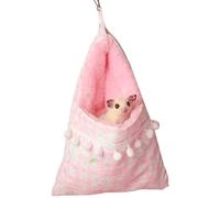 Sugar Gliders Sac de couchage pour petit animal de compagnie Imitation lapin Velours à suspendre Chaud Confortable Lit pour petits animaux, écureuils, marmoettis, rats, hamster (rose)
