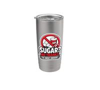 Sugar No Thanks I'm Sweet Enough Régime cétogène amusant Gobelet isotherme en acier inoxydable double paroi